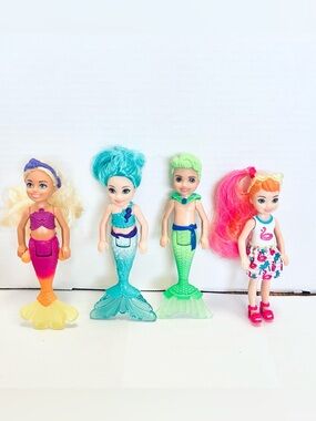Barbie Dreamtopia Mermaid Chelsea & Merboy Fashion Dolls Lot(4)6in Color Reveal